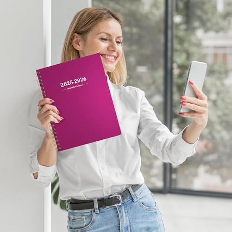 Jan 2025 to Dec 2026 Spiral Bound Monthly Planner with & Month Tabs & Durable Polypropylene Cover Water & Oil Resistant