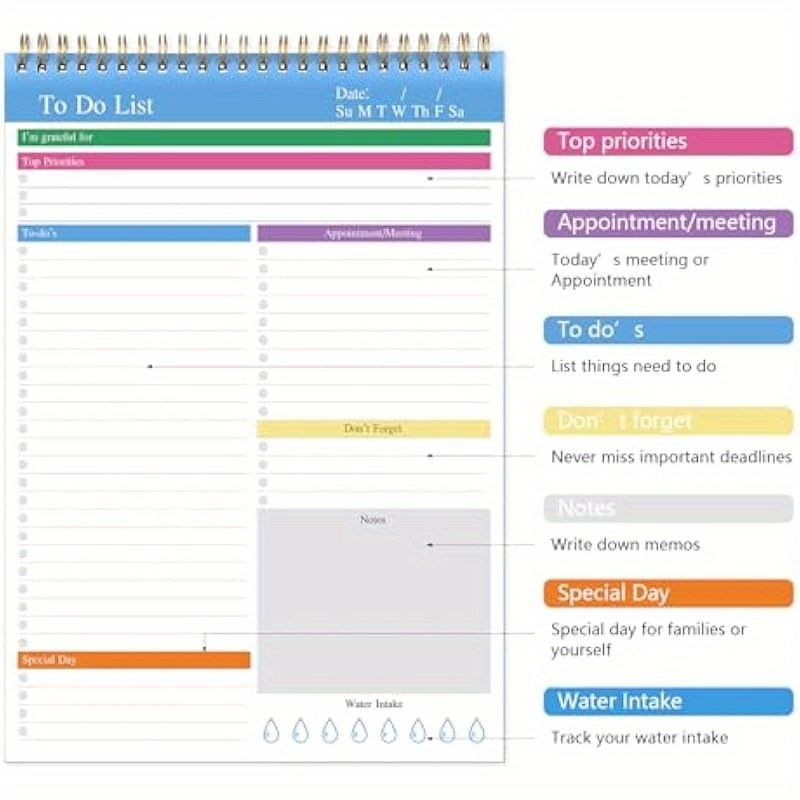 104 Pages To Do List Notepad with Sticker 8.3 X 11 To Do Notebook Undated Daily Planner
