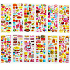 Sweet Cartoon Cake Delicious Puffy Sticker Collection for Kids 3D Puffy Dessert Cupcake And Tropical Fruit Decals