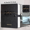 2025 A5 Leather Planner 365-Day Weekly & Monthly Organizer with Elastic Band Closure And Inner Pocket