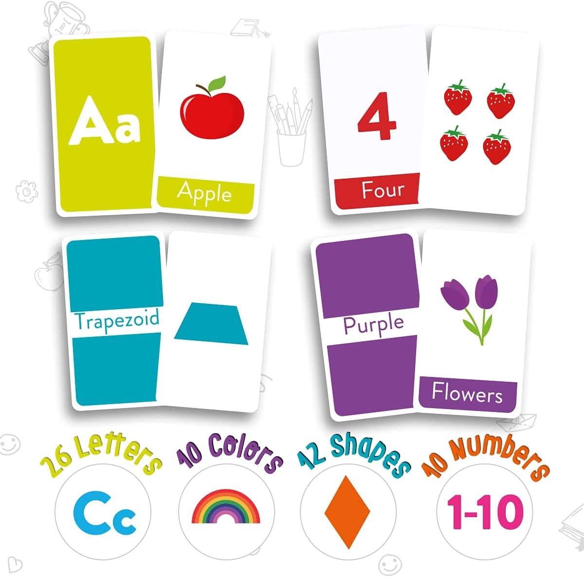 Colors Number Shapes Animals ABC Letters & Sight Words Alphabet Flash Cards