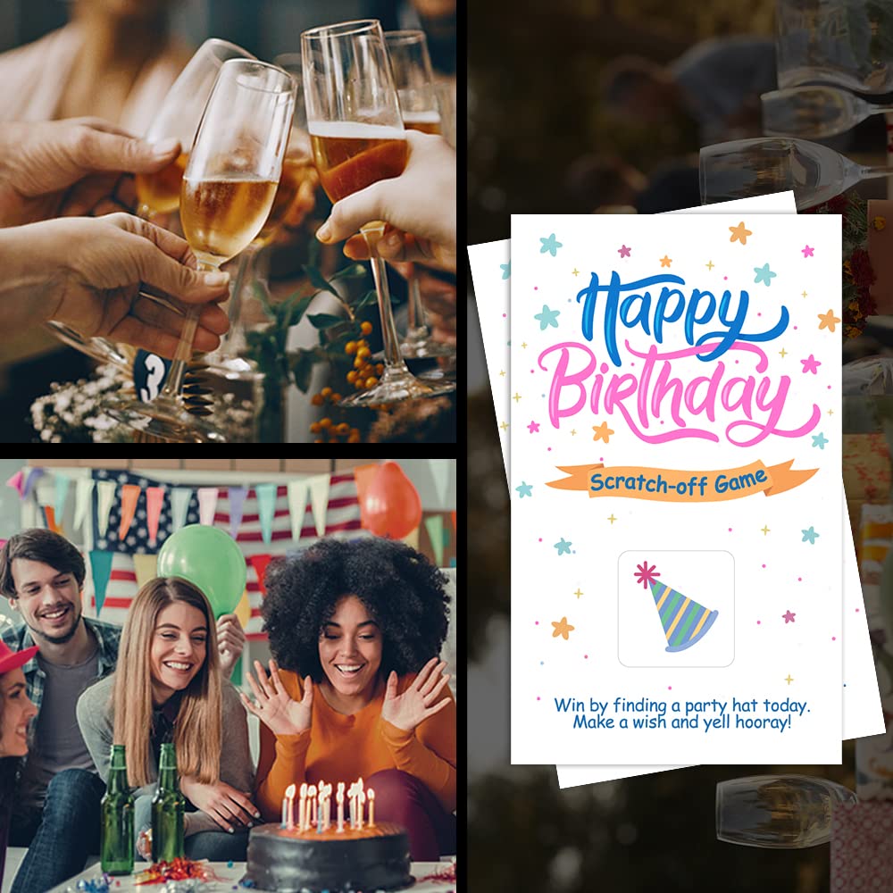 Adult Happy Birthday Day Party Game Scratch Off Cards, Christmas Birthday Holiday Special Event Raffle Tickets Drawing