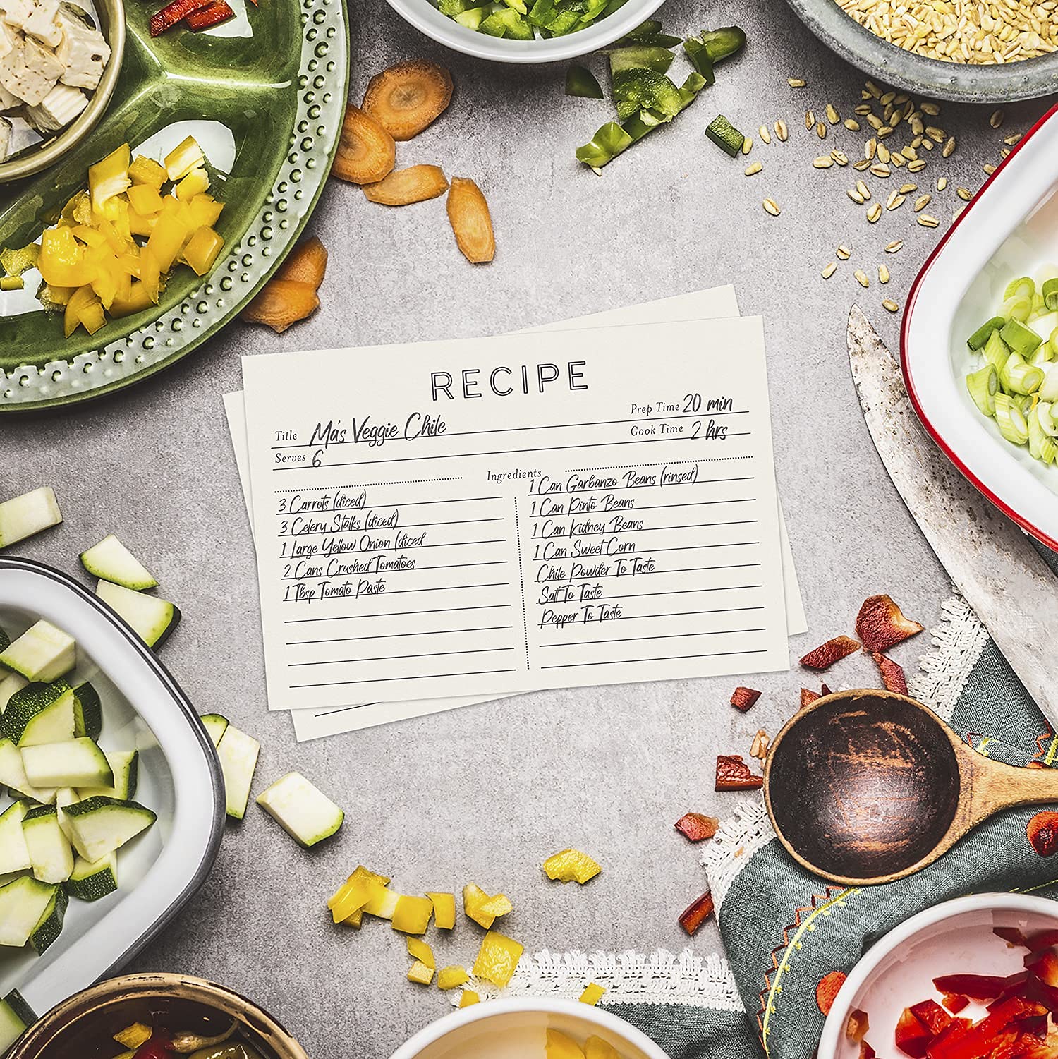 Double Sided Recipe Card Paper Kraft Paper Blank Note Cards