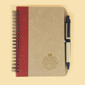 Custom Wholesale Kraft Cardboard Notebook Brown A5 A6 Kraft Blank Notebook And Pen Gift Set 