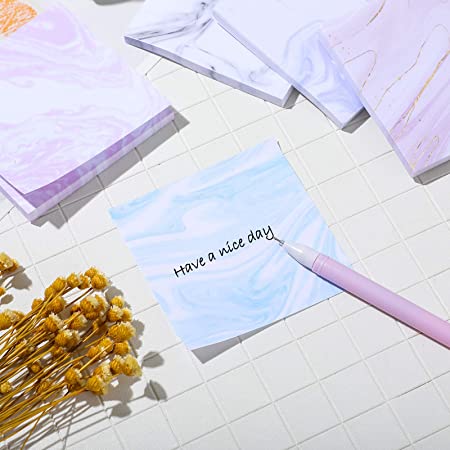 Customized Marble Adhesive Sticky Note Memo Pads Self-Stick Note Pads Set for Work, Office, School