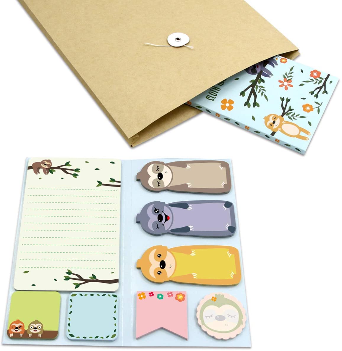 Sloth Eco Sticky Notes Set Custom Sticky Note Pads 240 Sheets Book Notes for Lovers Kids Office School