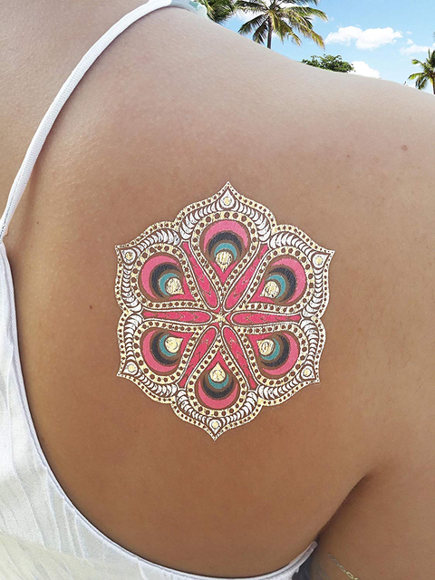 Non-toxin Gold Foil Nake Women Temporary Henna Tattoo Stickers