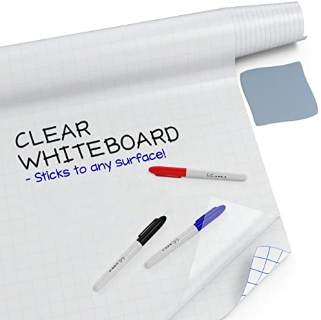 Customized Size Self Adhesive Transparent Whiteboard Sticker Soft Roll Dry Erase Wall Flexible for Teaching Meeting Room Kids