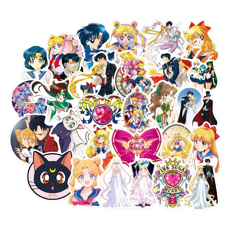 Sailor Moon Anime Girl Stickers Snowboard Laptop Luggage Car Motorcycle Bicycle Fridge DIY Styling Vinyl Home Gift for Girl