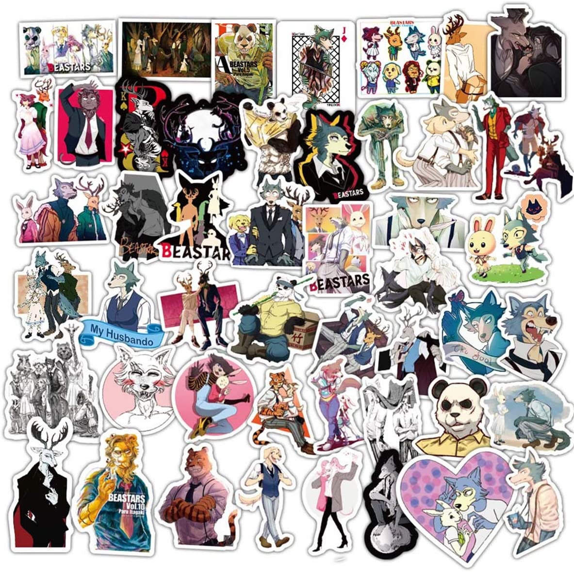 50pcs Beastars Anime Stickers for Laptop Luggage Snowboard Bicycle Decal for Kids Teens Adult Waterproof Aesthetic Stickers