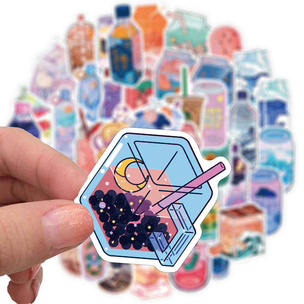 Summer Cute Flavored Drink Stickers PVC Kawaii Cartoon sticker