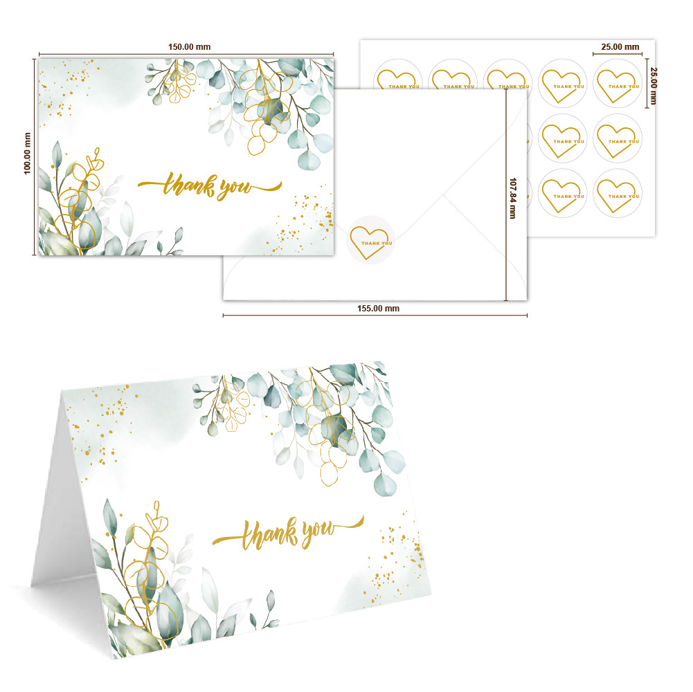 Personalized Cardboard Thank You Cards Custom with Logo And Envelope, Thank You for Your Order Card