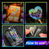DIY Decorative Love Heart Shaped Transparent Holographic Glitter Stickers Laser Transparent Scrapbook Stickers