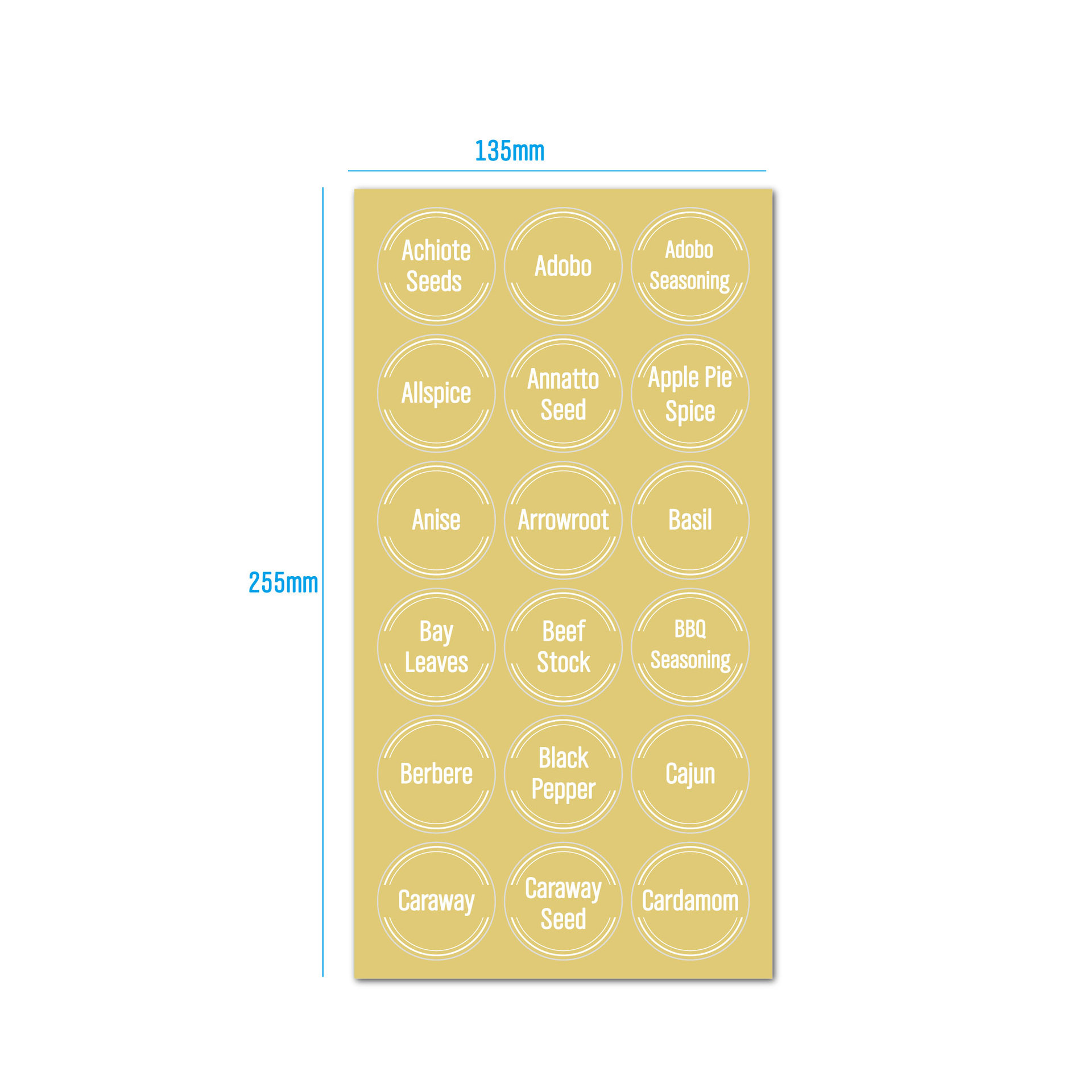 Water Resistant Minimalist Kitchen Transparent Clear Spice Jar Labels Preprinted Spice Label Stickers for Seasoning Herbs