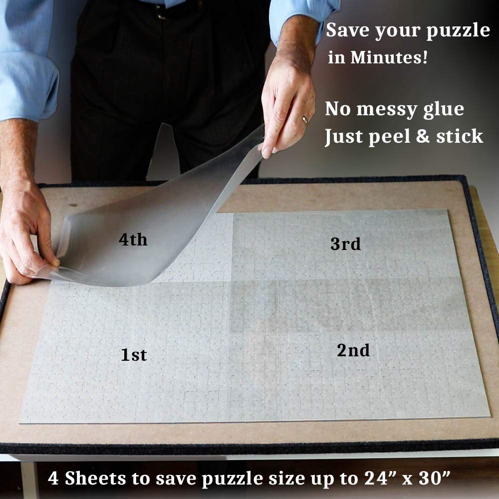 Jigsaw Puzzle Saver Peel Stick Glue Mat Sticks Sheets Clear with Strong Adhesive Puzzle Saver Sheets