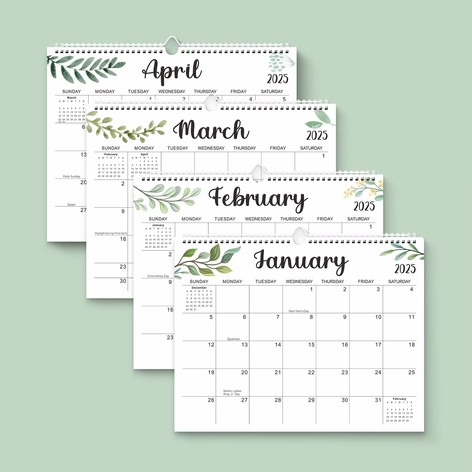2025 Wall Calendar Custom Printing Advent Monthly Desk Table Calendar with Large Blank Blocks