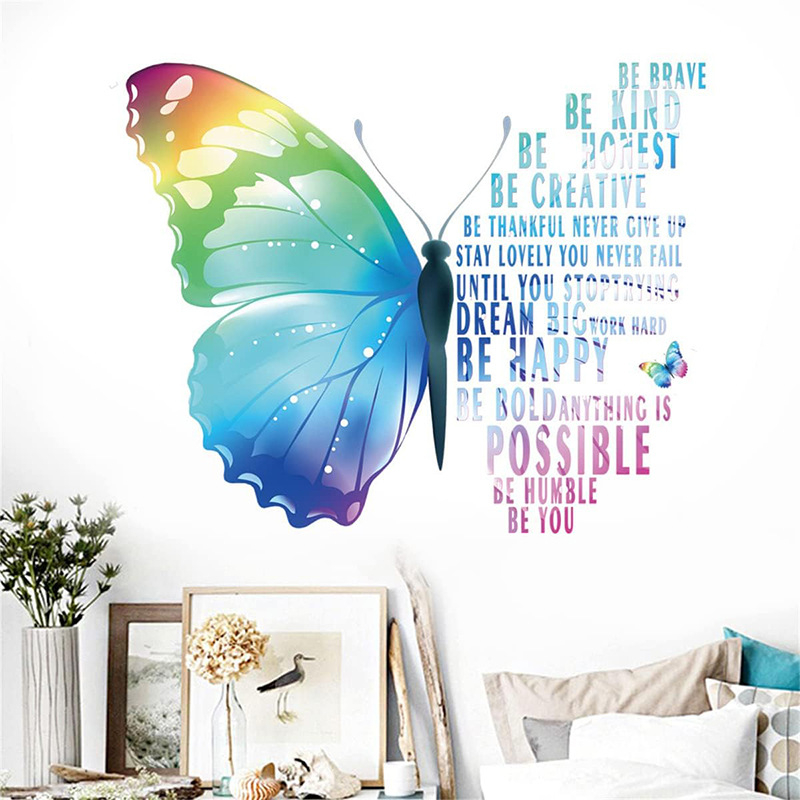 Custom Motivational Butterfly Wall Art Quote Stickers for Room Walls Believe in Yourself Inspirational Saying Wall Decals Sticker