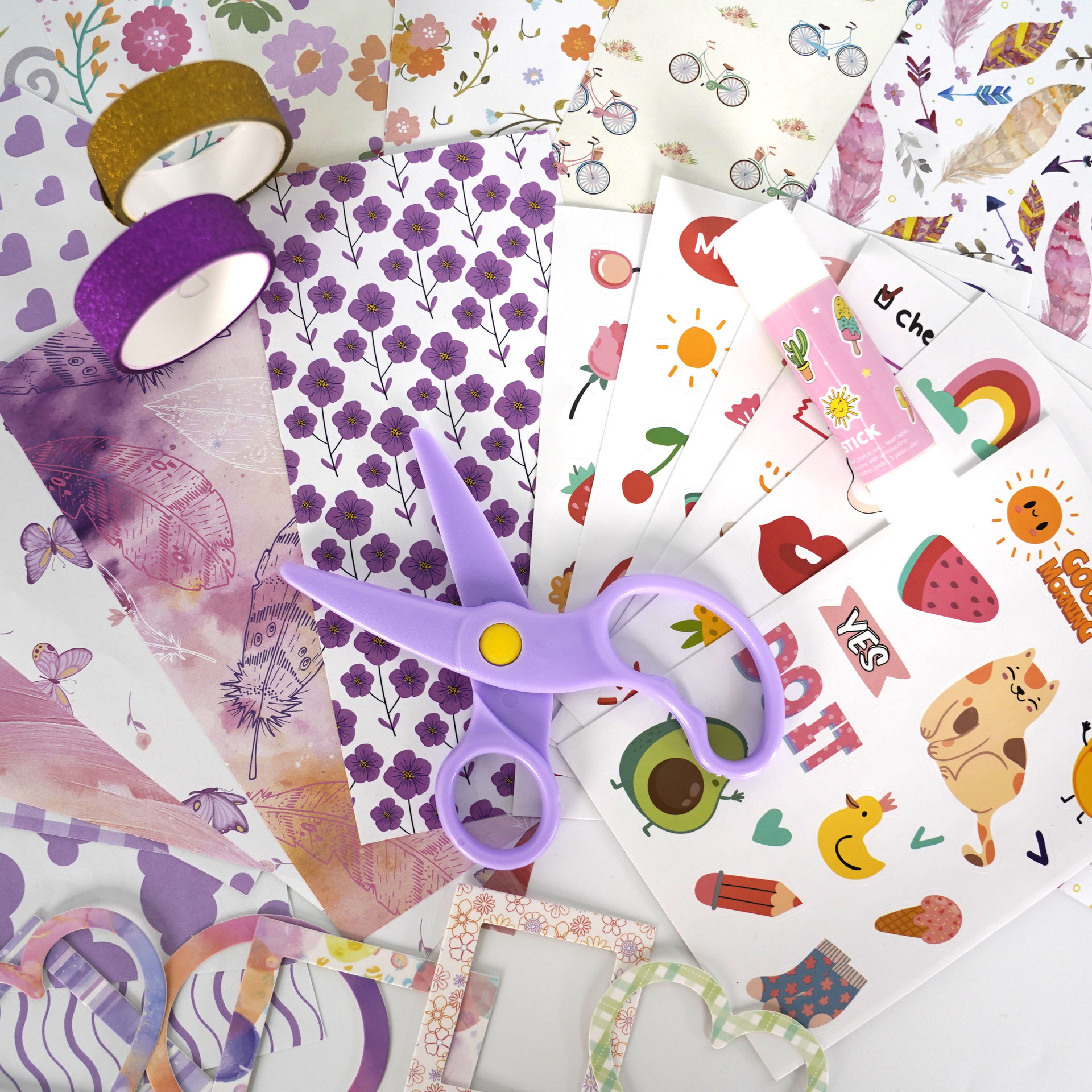 Purple Scrapbook & Diary Kits Journal Kit for Girls Creative Writing Scrapbook Kit with Multiple Accessories
