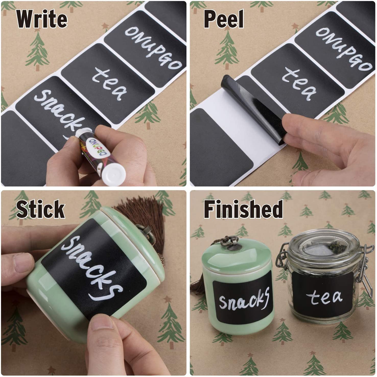 Packaging Chalkboard Labels Water Proof Reusable Blackboard Stickers