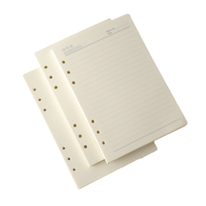 Customized Filler Paper for Notebook Dotted Lined Blank Inner Pages for Loose-leaf Binder A4 A5 A6 6 Holes 9 Holes