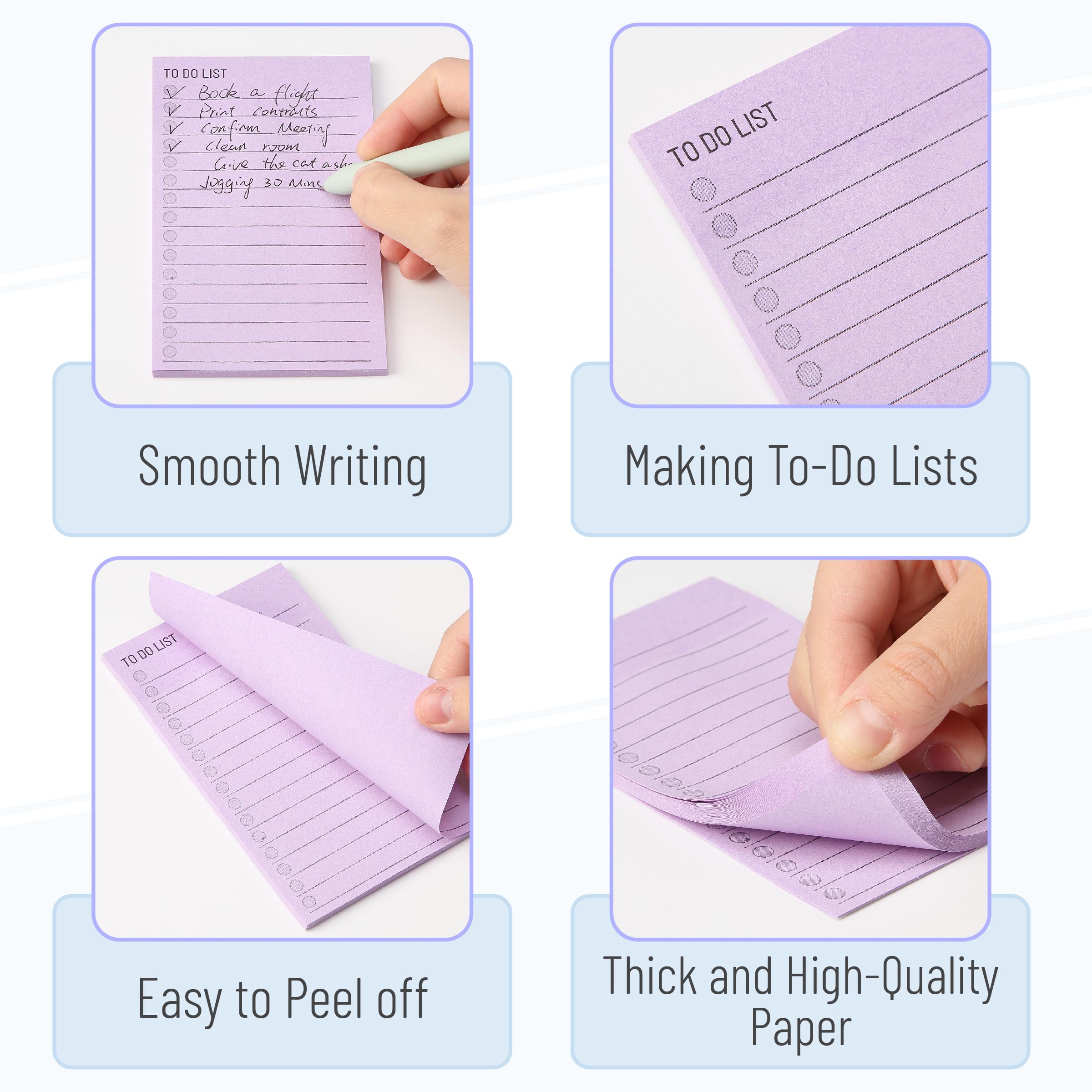 40 Shhets Assorted Colors Daily To Do List Notepad Sticky Notes Planner with Lines