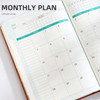 2025 Custom Logo New Year Personalised Unique Textured PU Cover Planner Diary And Calender with Elastic Strap & Ribbon Bookmark