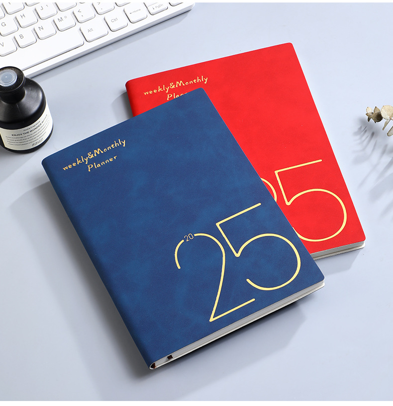 Customised International Sublimation English Unique Diary for 2025 with Soft Leather Cover Weekly & Monthly Planner