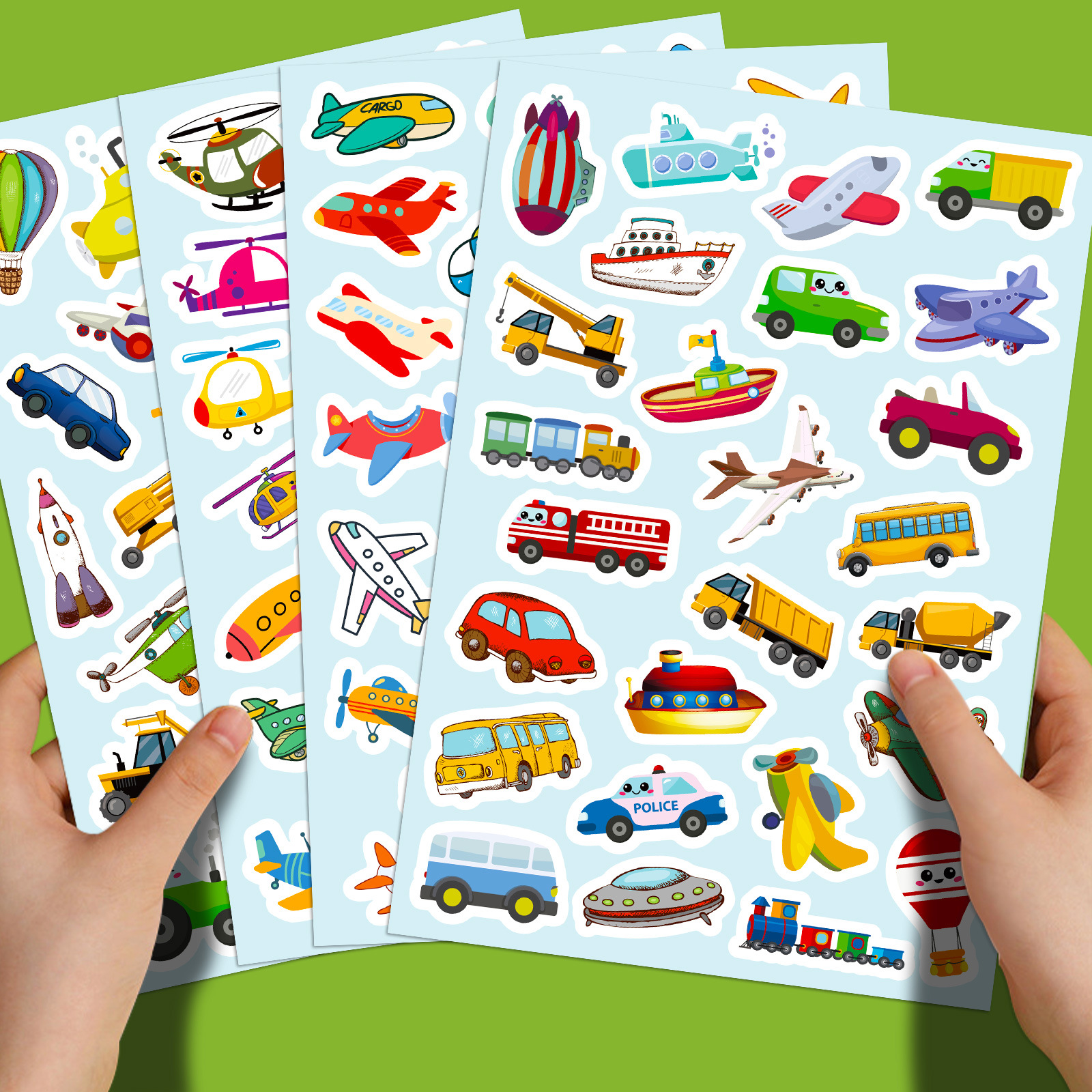 Transportation Vehicle Car Bus Stickers Vinyl Waterproof Construction Truck Airplane Train Helicopter Boat vehicle Logo Sticker