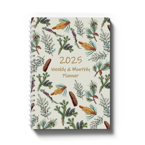 2025 Customizable Floral Cover Manifest Dairy Notebooks Twin-wire Biding 18 Monthly Planner Academic Planner And Journals