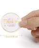 Thank You for Supporting My Small Business Label Elegant Blush Pink Gold Foil Thank You Stickers