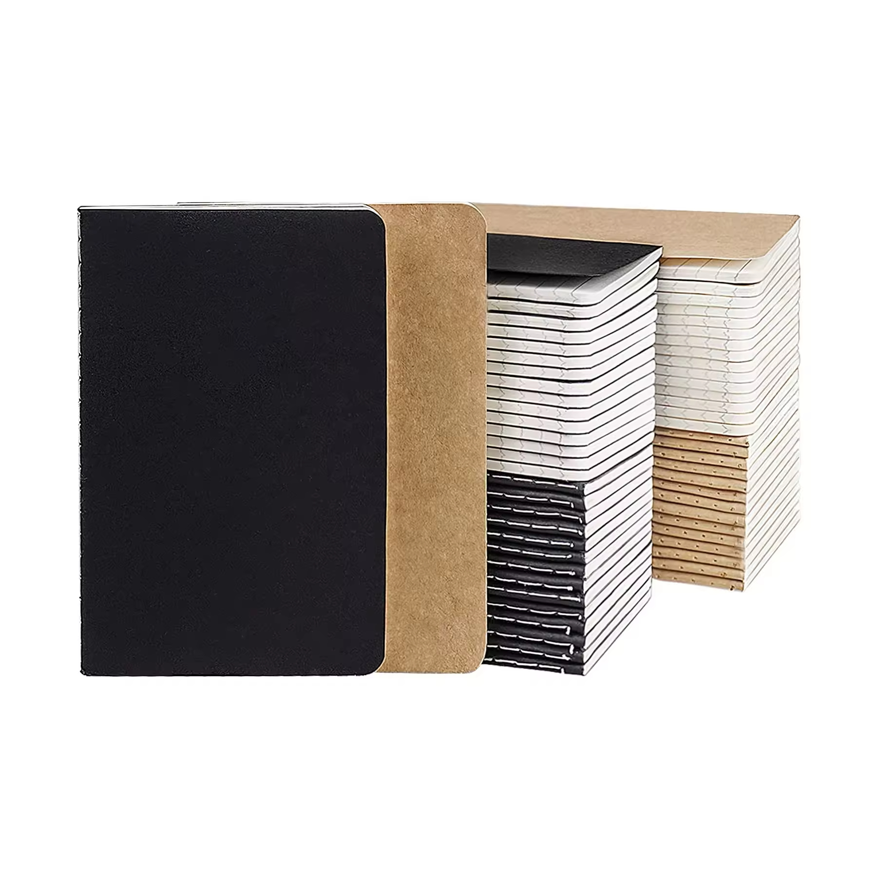 Kraft Brown Black Paper Notebook Bulk Small Journal Pocket Notebooks