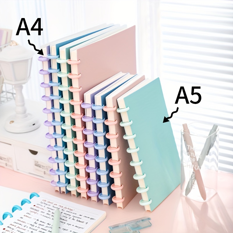 A5 Simple Mushroom Buckle Loose-leaf Notebook Removable Notebook High-looking Ins Notepad Horizontal Line