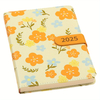 2025 Leather Floral Daily Planner Notebook with Flower Pattern, Daily Organizer Notebook with Button