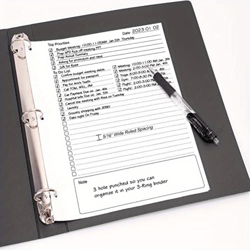 A4 Size To Do List Notepad Daily Task Planner with Checklist 52 Sheets Tear Off Note Pad with Calendar
