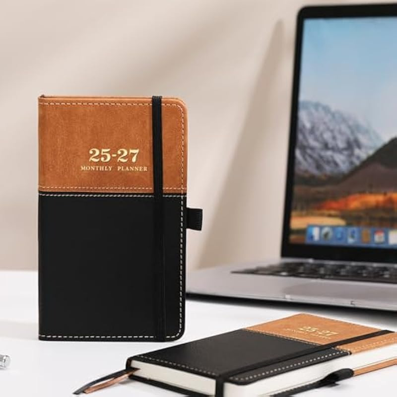 2025-2027 3 Year Monthly Pocket Calendar 6.4x3.8 2025-2027 Pocket Planner for Purse Inner Pocket Included