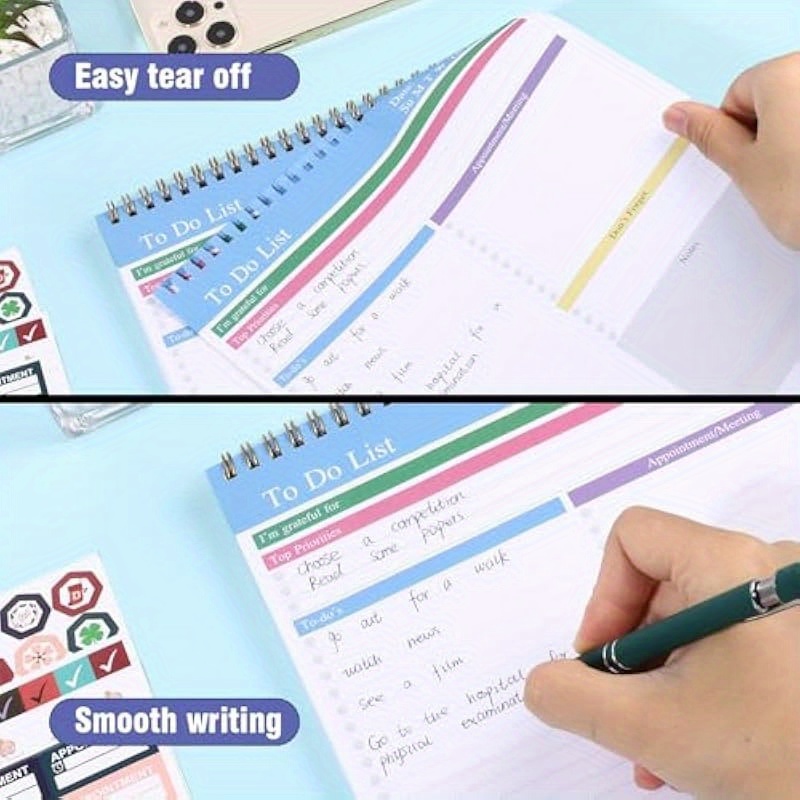 104 Pages To Do List Notepad with Sticker 8.3 X 11 To Do Notebook Undated Daily Planner