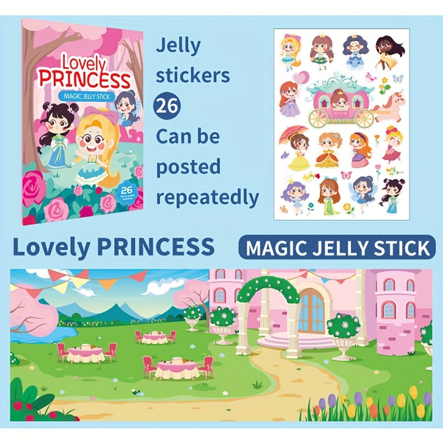 Reusable Sticker Book Animal Farm Princess Vehicles Ocean Dinosaurs, Reusable Sticker Books for Toddlers, Travel Toys