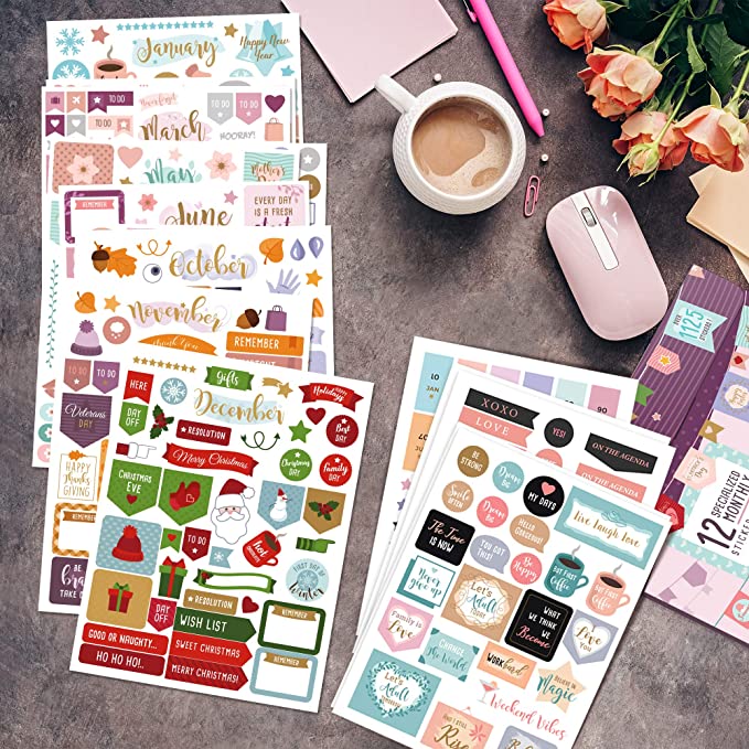 Monthly Weekly Daily Planner Sticker Set Custom Sticker Sheet Weekly Planner Sticker Value Pack 