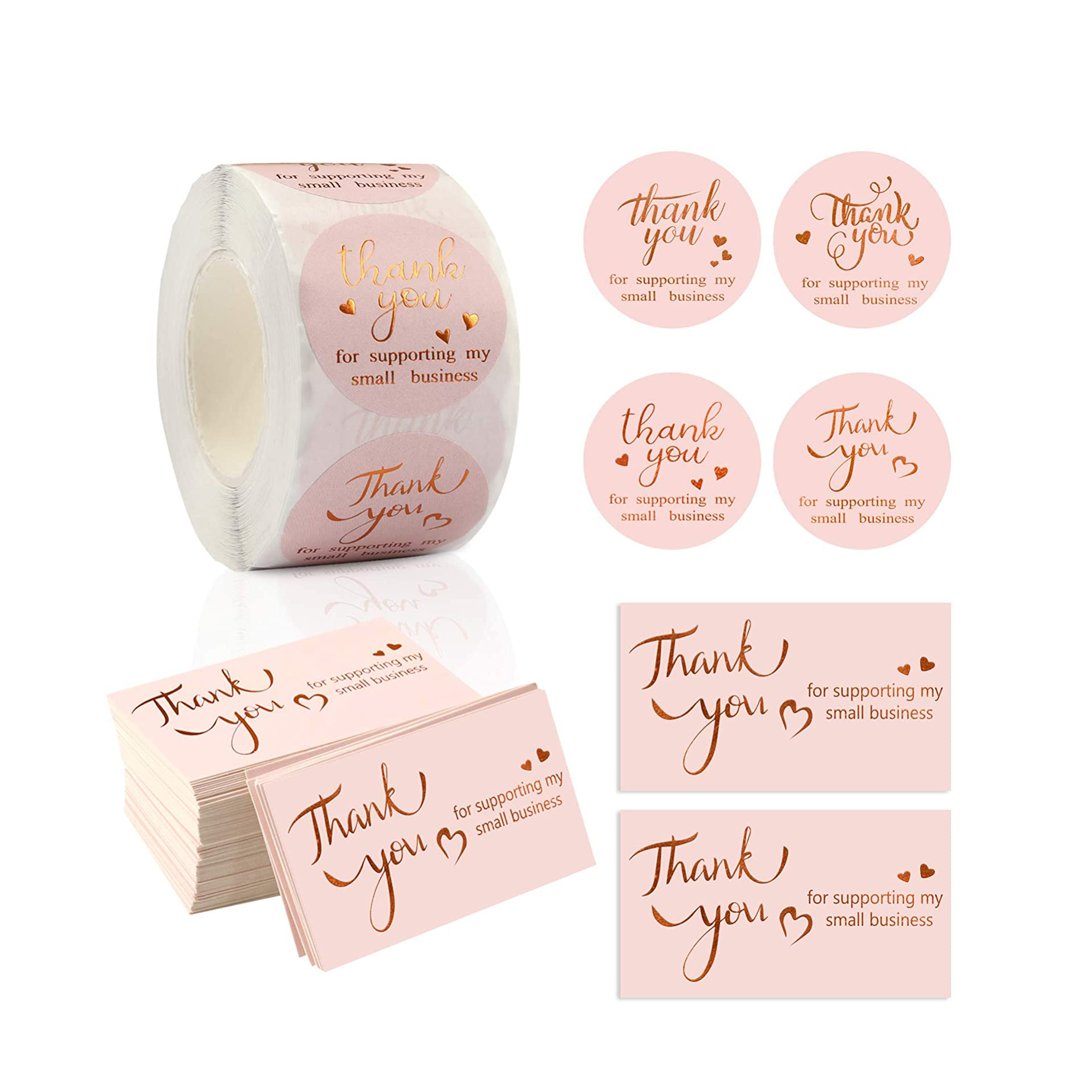 Thank You for Supporting My Small Business Card Set with Roll Sticker Create Own Customized Business Cards Free