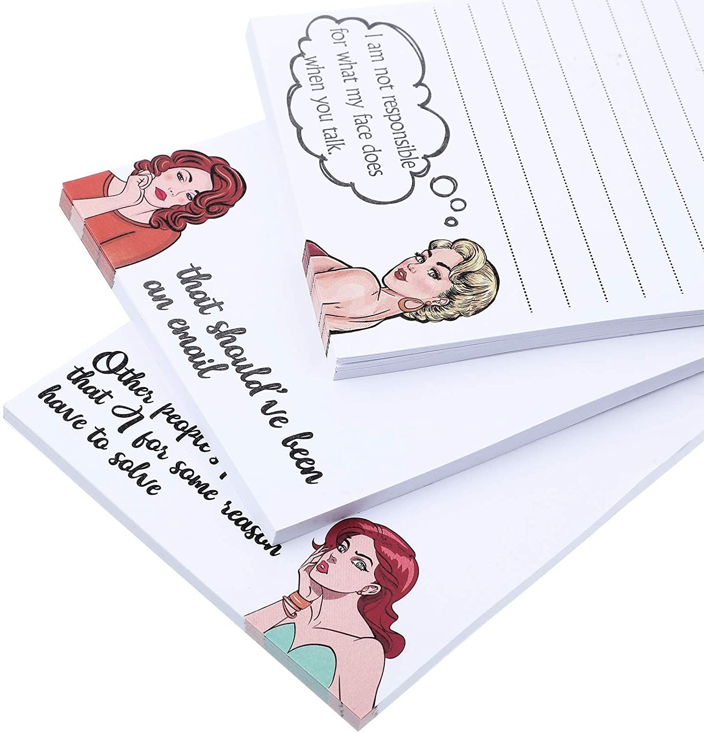 6 Pieces Funny Novelty Writting Memo Pads Personalized 5.5 x 4.25 Inch Notepads for Coworkers Office Staff