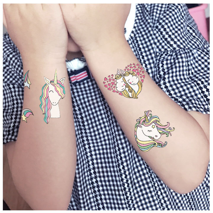 Custom Cartoon Unicorn Designs Temporary Tattoo Sticker