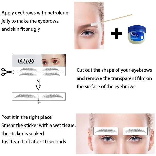 Custom 3D Eyebrow Sticker Temporary Tattoo Sticker