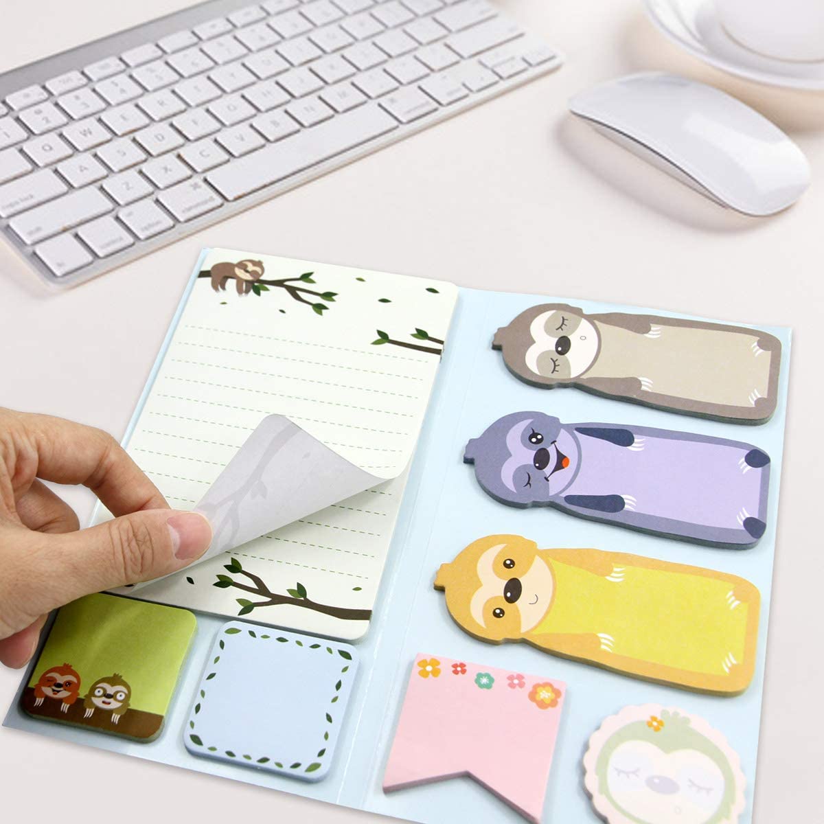 Sloth Eco Sticky Notes Set Custom Sticky Note Pads 240 Sheets Book Notes for Lovers Kids Office School