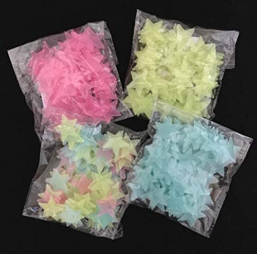 Glow in The Dark Luminous Stars 3D Wall Stickers for Kids Room