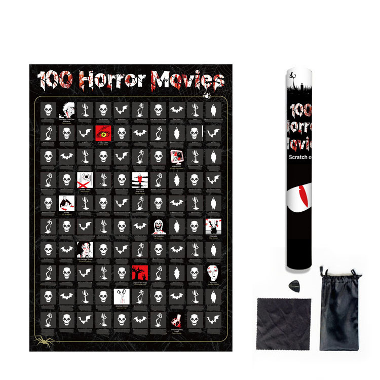 Top 100 Horror Movies Scratch Off Poster Must See Movie Challenge