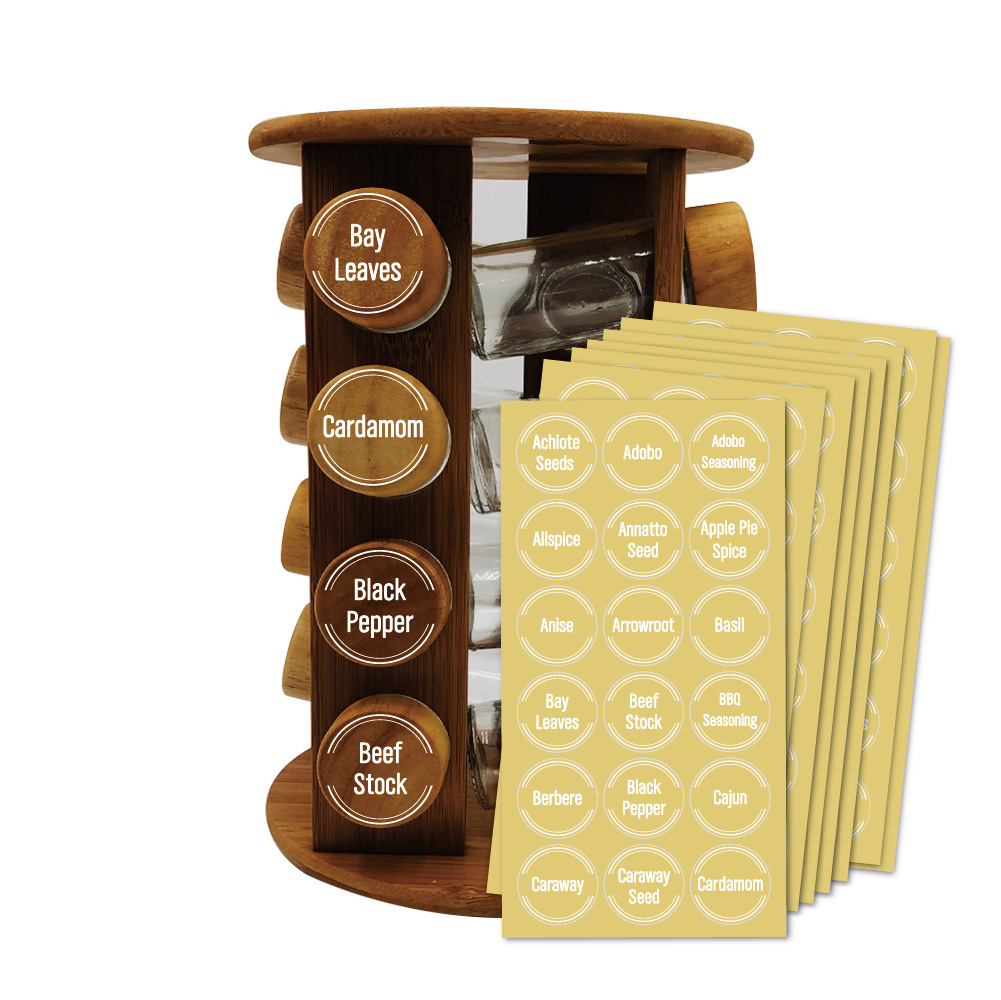 Water Resistant Minimalist Kitchen Transparent Clear Spice Jar Labels Preprinted Spice Label Stickers for Seasoning Herbs