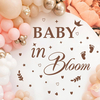 Baby in Bloom Baby Shower Backdrop Large Decals Decorations Gender Reveal Girl Or Boy Vinyl Decal Stickers