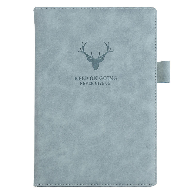 A5 Deer Head Design Soft PU Leather Hardcover Journal Diary Notebook with Ruled Papers 100sheets/200pages And Ribbon Bookmark