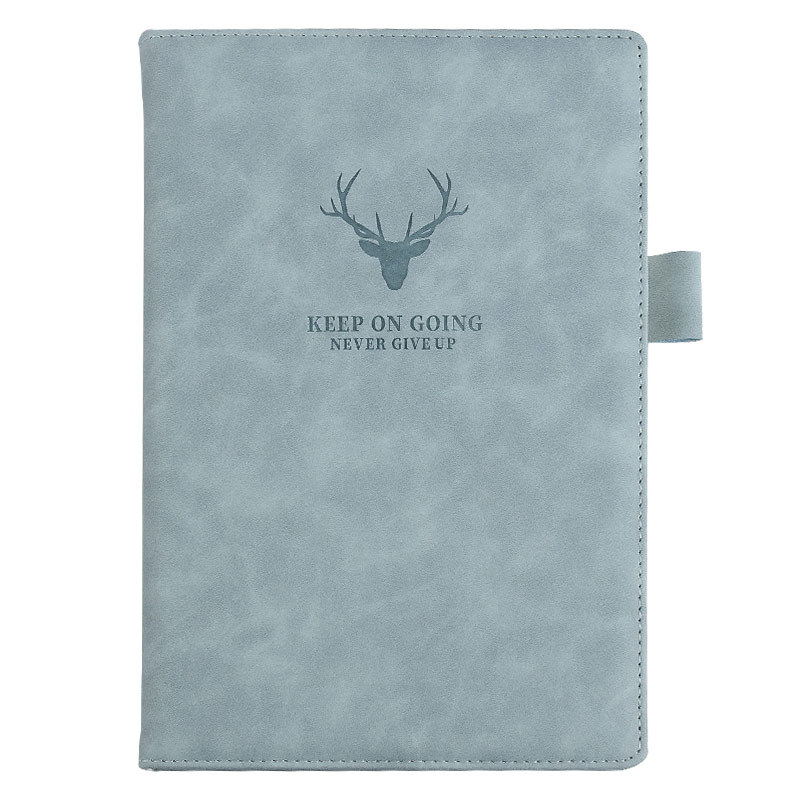 A5 Deer Head Design Soft PU Leather Hardcover Journal Diary Notebook with Ruled Papers 100sheets/200pages And Ribbon Bookmark