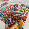 Self-Adhesive 3D Puffy Vehicle Stickers Reusable Construction Tractor Bus Taxi Fire Truck Car Stickers for Kids Toddlers Boy